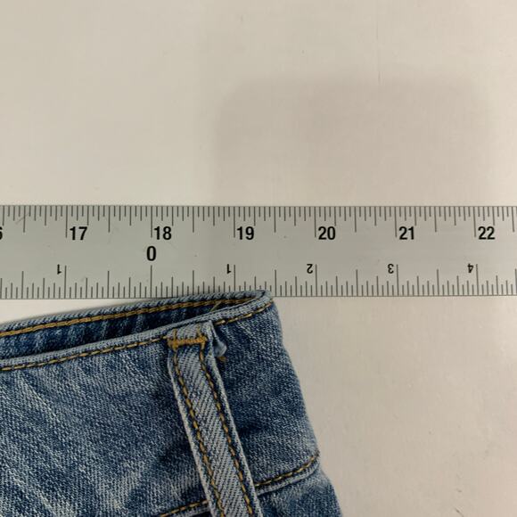 Pilcro 32 Anthropologie The Wanderer Denim Shorts Blue Raw Hem - Picture 6 of 9